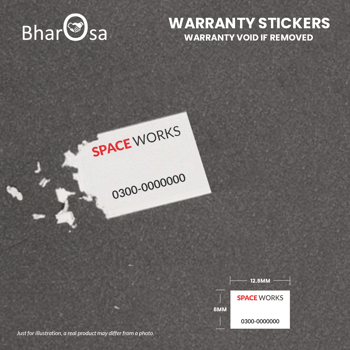 Personalized Warranty Stickers 12.5mm x 8mm