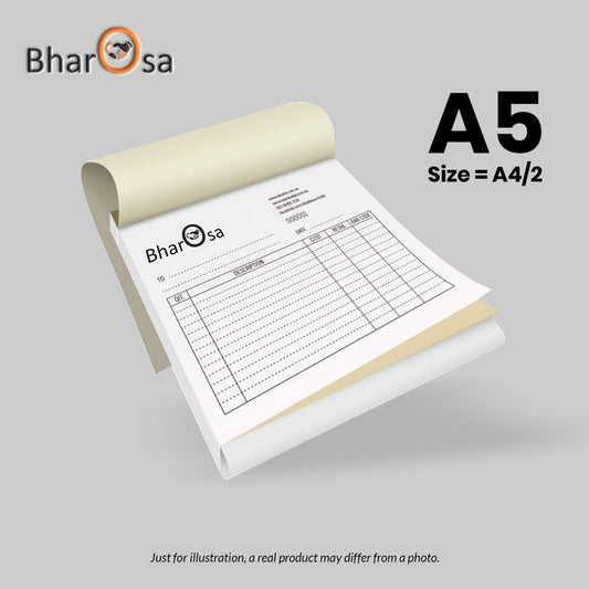 Plain Paper A5 Size Bill Books